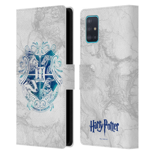 Harry Potter Deathly Hallows IX Hogwarts Aguamenti Leather Book Wallet Case Cover For Samsung Galaxy A51 (2019)