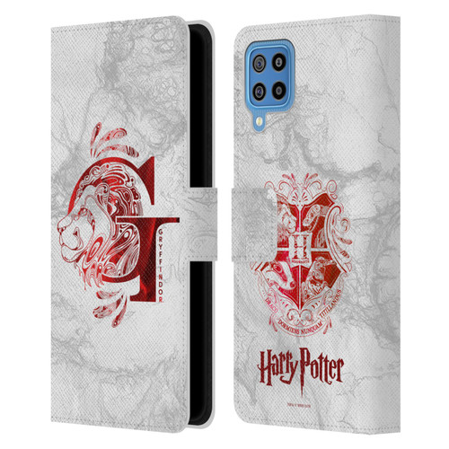 Harry Potter Deathly Hallows IX Gryffindor Aguamenti Leather Book Wallet Case Cover For Samsung Galaxy F22 (2021)