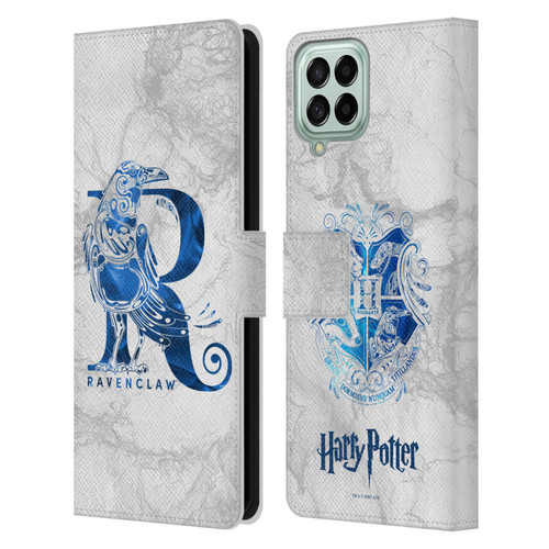 Harry Potter Deathly Hallows IX Ravenclaw Aguamenti Leather Book Wallet Case Cover For Samsung Galaxy M53 (2022)