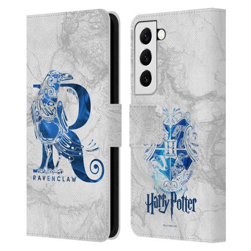 Harry Potter Deathly Hallows IX Ravenclaw Aguamenti Leather Book Wallet Case Cover For Samsung Galaxy S22 5G