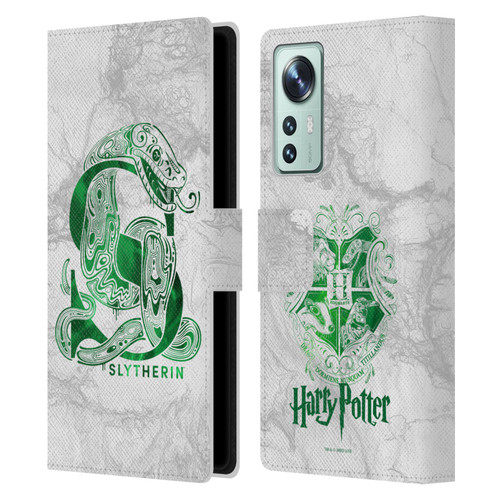 Harry Potter Deathly Hallows IX Slytherin Aguamenti Leather Book Wallet Case Cover For Xiaomi 12