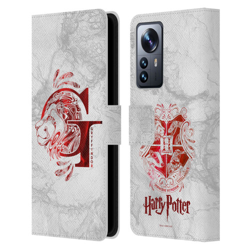 Harry Potter Deathly Hallows IX Gryffindor Aguamenti Leather Book Wallet Case Cover For Xiaomi 12 Pro