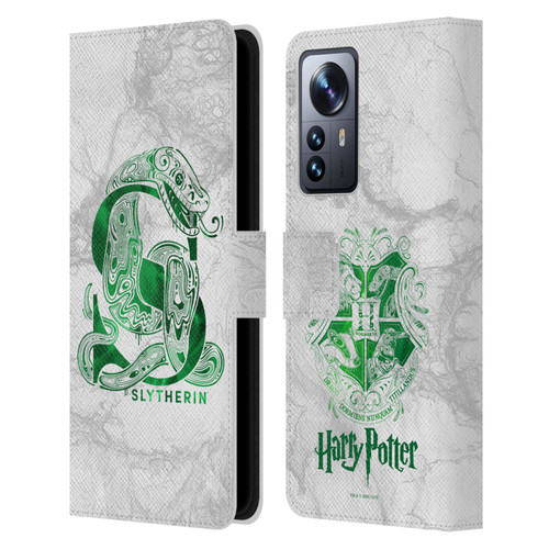 Harry Potter Deathly Hallows IX Slytherin Aguamenti Leather Book Wallet Case Cover For Xiaomi 12 Pro