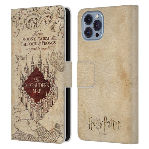 Harry Potter Prisoner Of Azkaban II The Marauder's Map Leather Book Wallet Case Cover For Apple iPhone 14