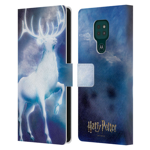 Harry Potter Prisoner Of Azkaban II Stag Patronus Leather Book Wallet Case Cover For Motorola Moto G9 Play
