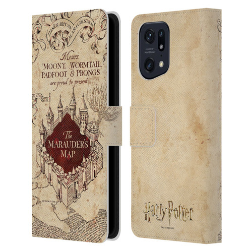 Harry Potter Prisoner Of Azkaban II The Marauder's Map Leather Book Wallet Case Cover For OPPO Find X5