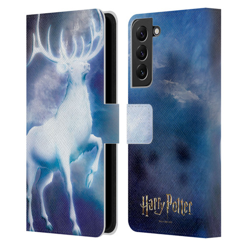 Harry Potter Prisoner Of Azkaban II Stag Patronus Leather Book Wallet Case Cover For Samsung Galaxy S22+ 5G