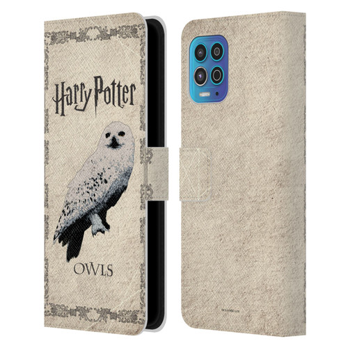 Harry Potter Prisoner Of Azkaban III Hedwig Owl Leather Book Wallet Case Cover For Motorola Moto G100