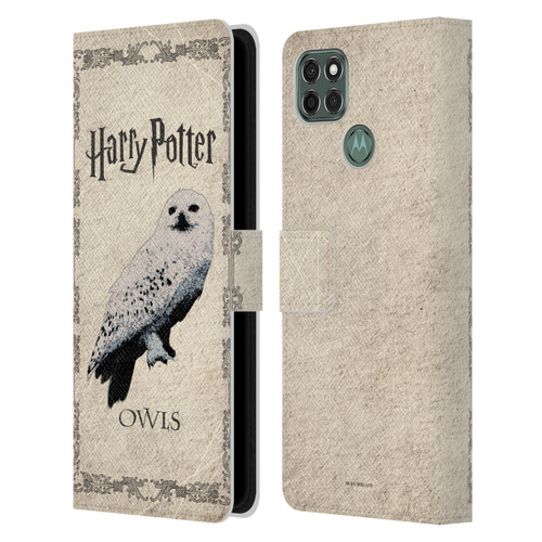 Harry Potter Prisoner Of Azkaban III Hedwig Owl Leather Book Wallet Case Cover For Motorola Moto G9 Power