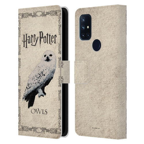 Harry Potter Prisoner Of Azkaban III Hedwig Owl Leather Book Wallet Case Cover For OnePlus Nord N10 5G