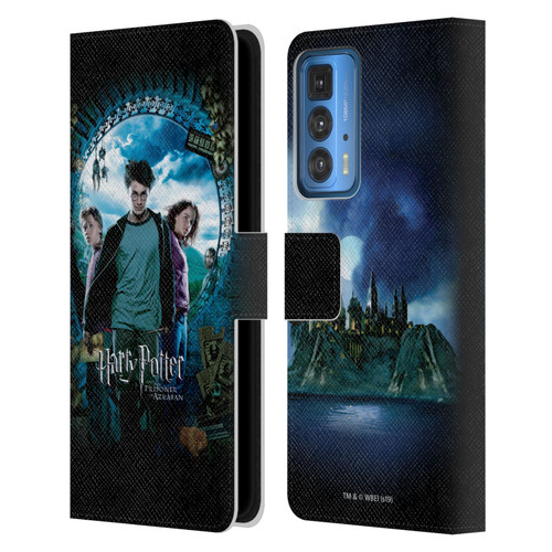 Harry Potter Prisoner Of Azkaban IV Ron, Harry & Hermione Poster Leather Book Wallet Case Cover For Motorola Edge 20 Pro