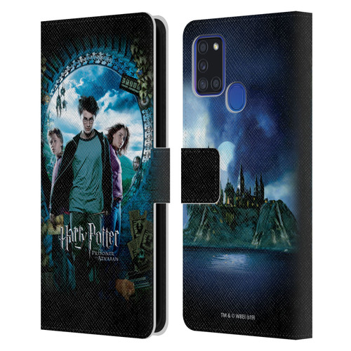 Harry Potter Prisoner Of Azkaban IV Ron, Harry & Hermione Poster Leather Book Wallet Case Cover For Samsung Galaxy A21s (2020)
