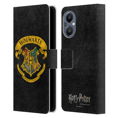 Harry Potter Sorcerer's Stone I Hogwarts Crest Leather Book Wallet Case Cover For OnePlus Nord N20 5G