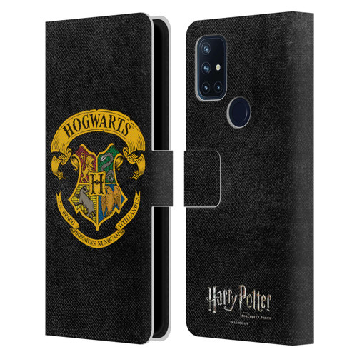 Harry Potter Sorcerer's Stone I Hogwarts Crest Leather Book Wallet Case Cover For OnePlus Nord N10 5G