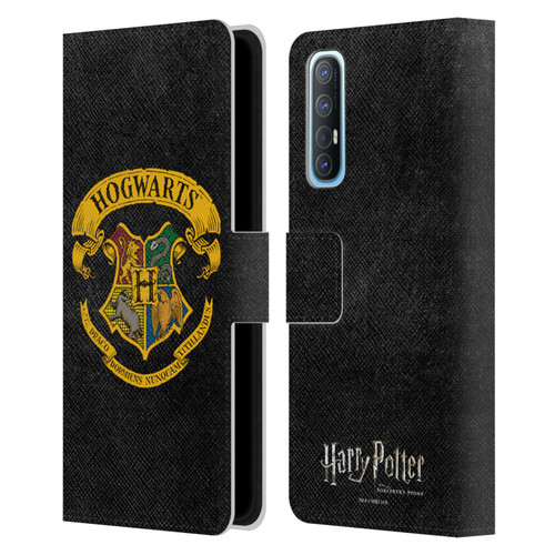 Harry Potter Sorcerer's Stone I Hogwarts Crest Leather Book Wallet Case Cover For OPPO Find X2 Neo 5G
