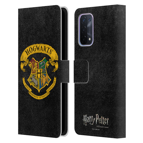Harry Potter Sorcerer's Stone I Hogwarts Crest Leather Book Wallet Case Cover For OPPO A54 5G