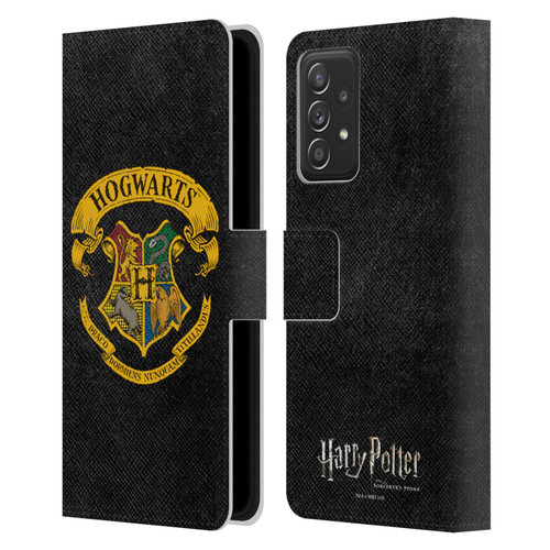 Harry Potter Sorcerer's Stone I Hogwarts Crest Leather Book Wallet Case Cover For Samsung Galaxy A52 / A52s / 5G (2021)