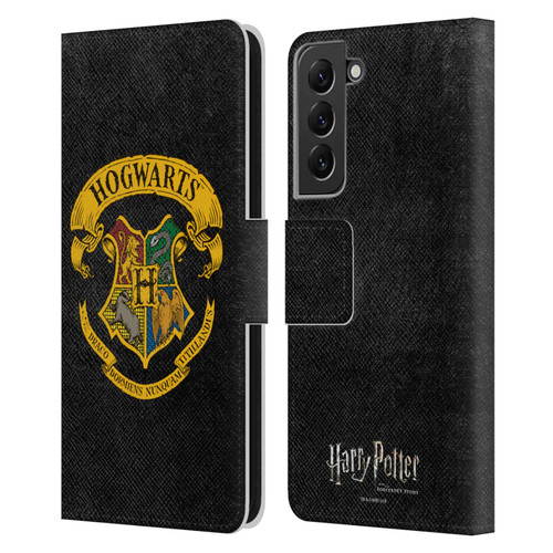 Harry Potter Sorcerer's Stone I Hogwarts Crest Leather Book Wallet Case Cover For Samsung Galaxy S22+ 5G