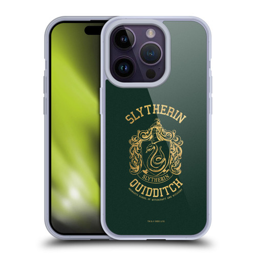 Harry Potter Deathly Hallows X Slytherin Quidditch Soft Gel Case for Apple iPhone 14 Pro