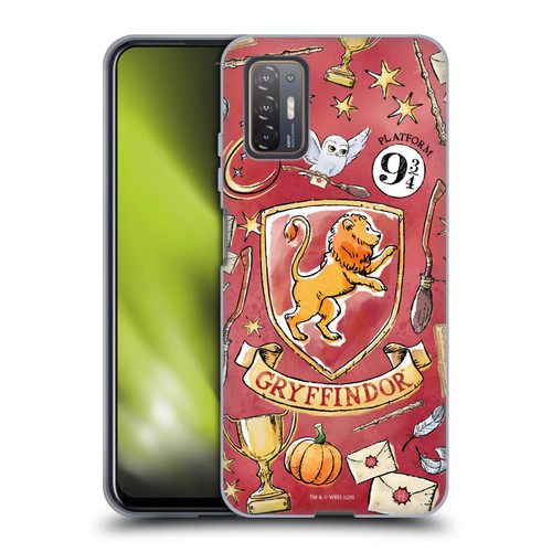 Harry Potter Deathly Hallows XIII Gryffindor Pattern Soft Gel Case for HTC Desire 21 Pro 5G