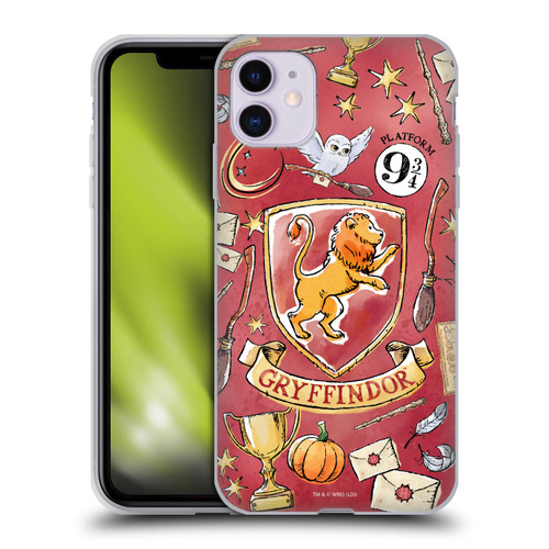 Harry Potter Deathly Hallows XIII Gryffindor Pattern Soft Gel Case for Apple iPhone 11