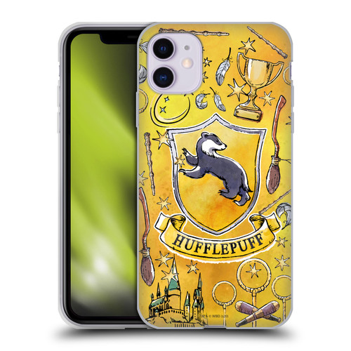 Harry Potter Deathly Hallows XIII Hufflepuff Pattern Soft Gel Case for Apple iPhone 11