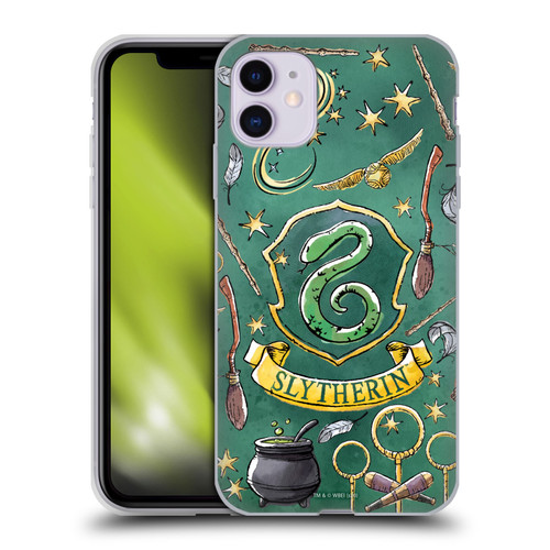 Harry Potter Deathly Hallows XIII Slytherin Pattern Soft Gel Case for Apple iPhone 11