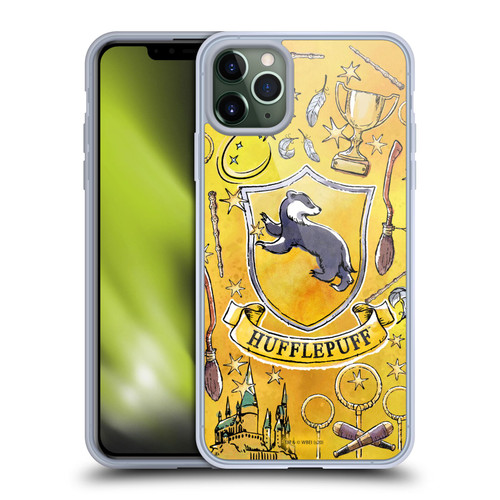 Harry Potter Deathly Hallows XIII Hufflepuff Pattern Soft Gel Case for Apple iPhone 11 Pro Max & MagSafe