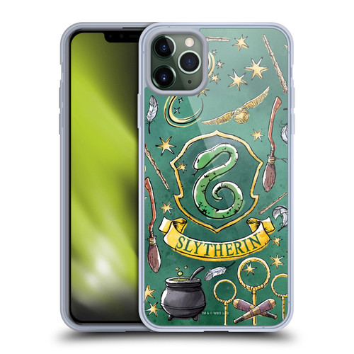 Harry Potter Deathly Hallows XIII Slytherin Pattern Soft Gel Case for Apple iPhone 11 Pro Max