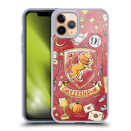 Harry Potter Deathly Hallows XIII Gryffindor Pattern Soft Gel Case for Apple iPhone 11 Pro & MagSafe