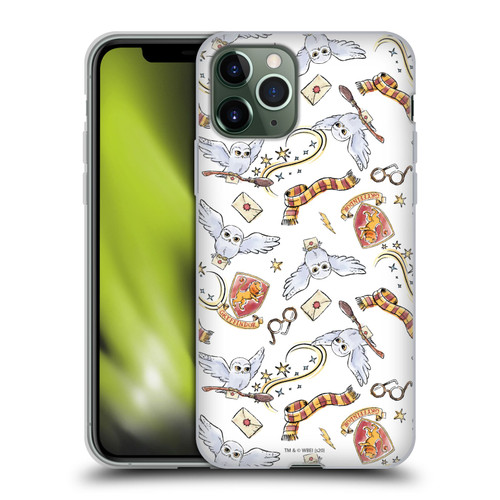 Harry Potter Deathly Hallows XIII Hedwig Owl Pattern Soft Gel Case for Apple iPhone 11 Pro