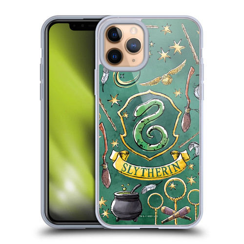 Harry Potter Deathly Hallows XIII Slytherin Pattern Soft Gel Case for Apple iPhone 11 Pro