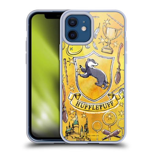 Harry Potter Deathly Hallows XIII Hufflepuff Pattern Soft Gel Case for Apple iPhone 12 / iPhone 12 Pro