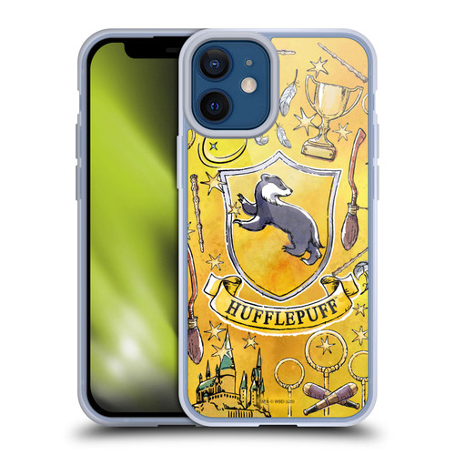 Harry Potter Deathly Hallows XIII Hufflepuff Pattern Soft Gel Case for Apple iPhone 12 Mini