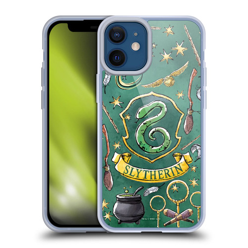 Harry Potter Deathly Hallows XIII Slytherin Pattern Soft Gel Case for Apple iPhone 12 Mini & MagSafe