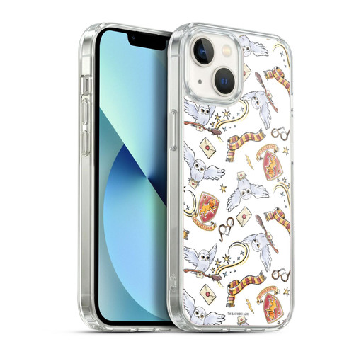 Harry Potter Deathly Hallows XIII Hedwig Owl Pattern Soft Gel Case for Apple iPhone 13