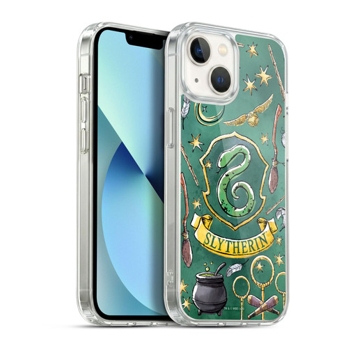 Harry Potter Deathly Hallows XIII Slytherin Pattern Soft Gel Case for Apple iPhone 13