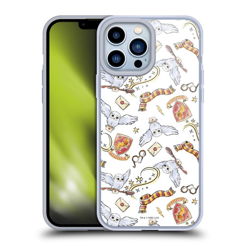 Harry Potter Deathly Hallows XIII Hedwig Owl Pattern Soft Gel Case for Apple iPhone 13 Pro Max