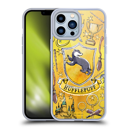 Harry Potter Deathly Hallows XIII Hufflepuff Pattern Soft Gel Case for Apple iPhone 13 Pro Max & MagSafe