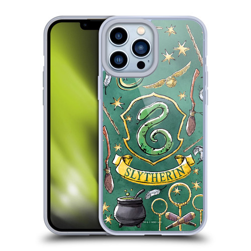 Harry Potter Deathly Hallows XIII Slytherin Pattern Soft Gel Case for Apple iPhone 13 Pro Max