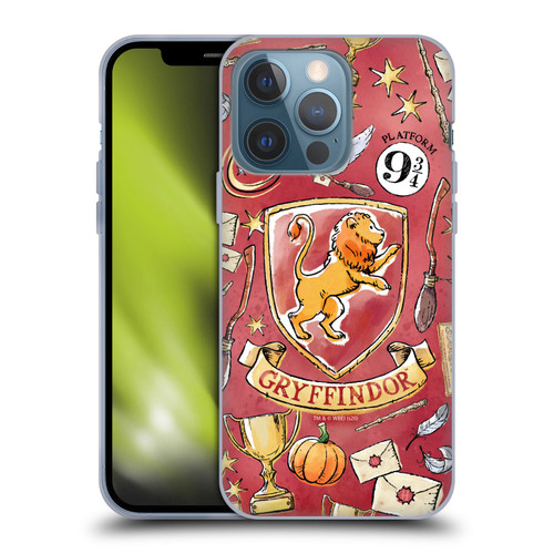 Harry Potter Deathly Hallows XIII Gryffindor Pattern Soft Gel Case for Apple iPhone 13 Pro