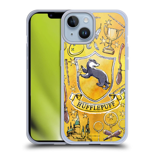 Harry Potter Deathly Hallows XIII Hufflepuff Pattern Soft Gel Case for Apple iPhone 14
