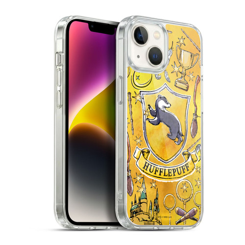 Harry Potter Deathly Hallows XIII Hufflepuff Pattern Soft Gel Case for Apple iPhone 14