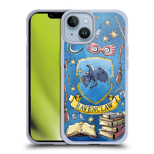 Harry Potter Deathly Hallows XIII Ravenclaw Pattern Soft Gel Case for Apple iPhone 14