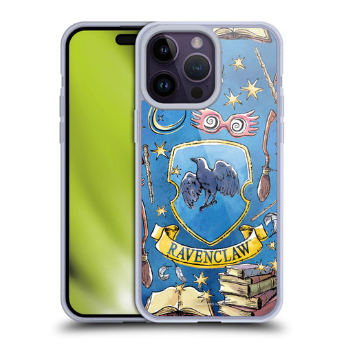 Harry Potter Deathly Hallows XIII Ravenclaw Pattern Soft Gel Case for Apple iPhone 14 Pro Max