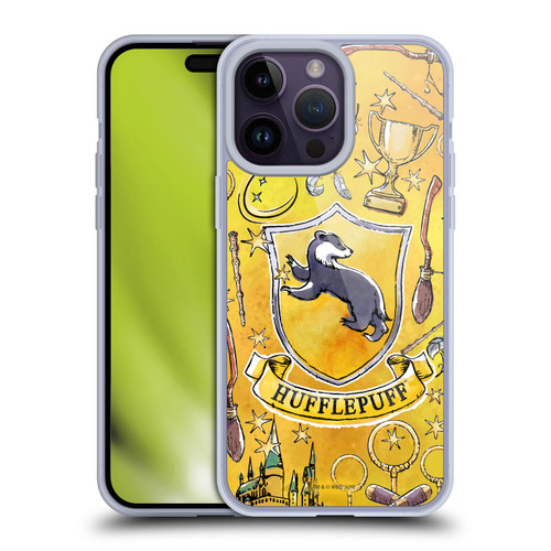 Harry Potter Deathly Hallows XIII Hufflepuff Pattern Soft Gel Case for Apple iPhone 14 Pro Max