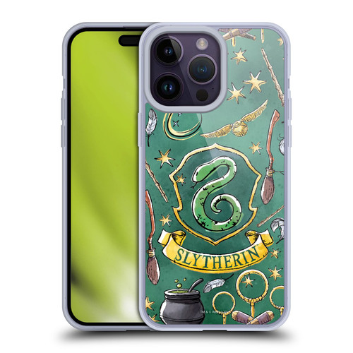 Harry Potter Deathly Hallows XIII Slytherin Pattern Soft Gel Case for Apple iPhone 14 Pro Max