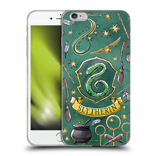 Harry Potter Deathly Hallows XIII Slytherin Pattern Soft Gel Case for Apple iPhone 6 Plus / iPhone 6s Plus