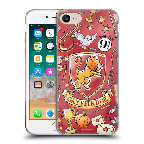 Harry Potter Deathly Hallows XIII Gryffindor Pattern Soft Gel Case for Apple iPhone 7 / 8 / SE 2020 & 2022