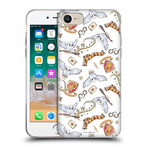 Harry Potter Deathly Hallows XIII Hedwig Owl Pattern Soft Gel Case for Apple iPhone 7 / 8 / SE 2020 & 2022